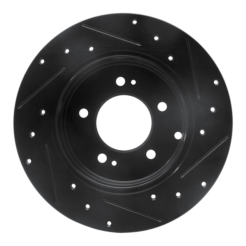 Hyundai Azera Brake Rotor (1) - Rear Left - R1 Concepts - Drilled & Slotted - Black - `05-`20